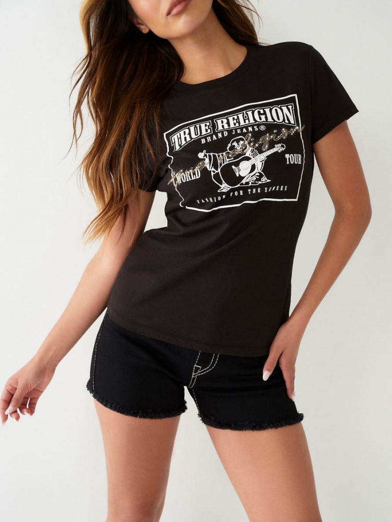 Camiseta True Religion Buddha Logo Negras | 51EOWTRMB