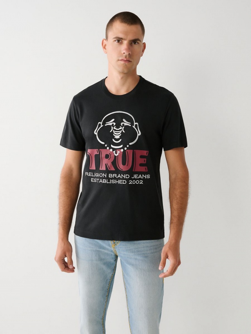 Camiseta True Religion Buddha Logo Negras | 85PSFQICW