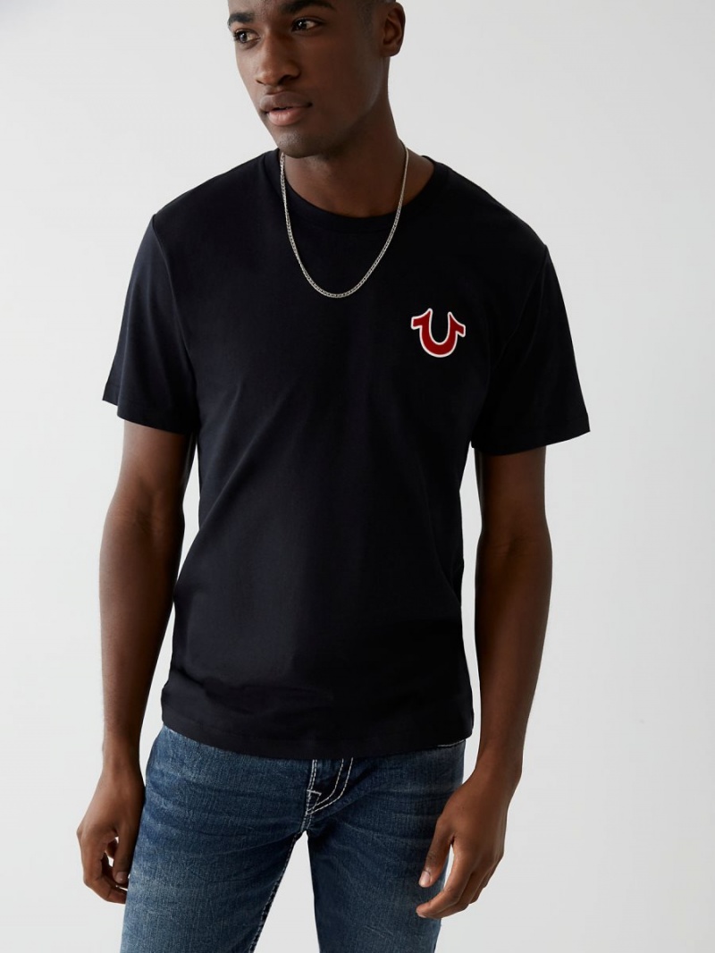 Camiseta True Religion Buddha Logo Negras | 86ZOURIKS