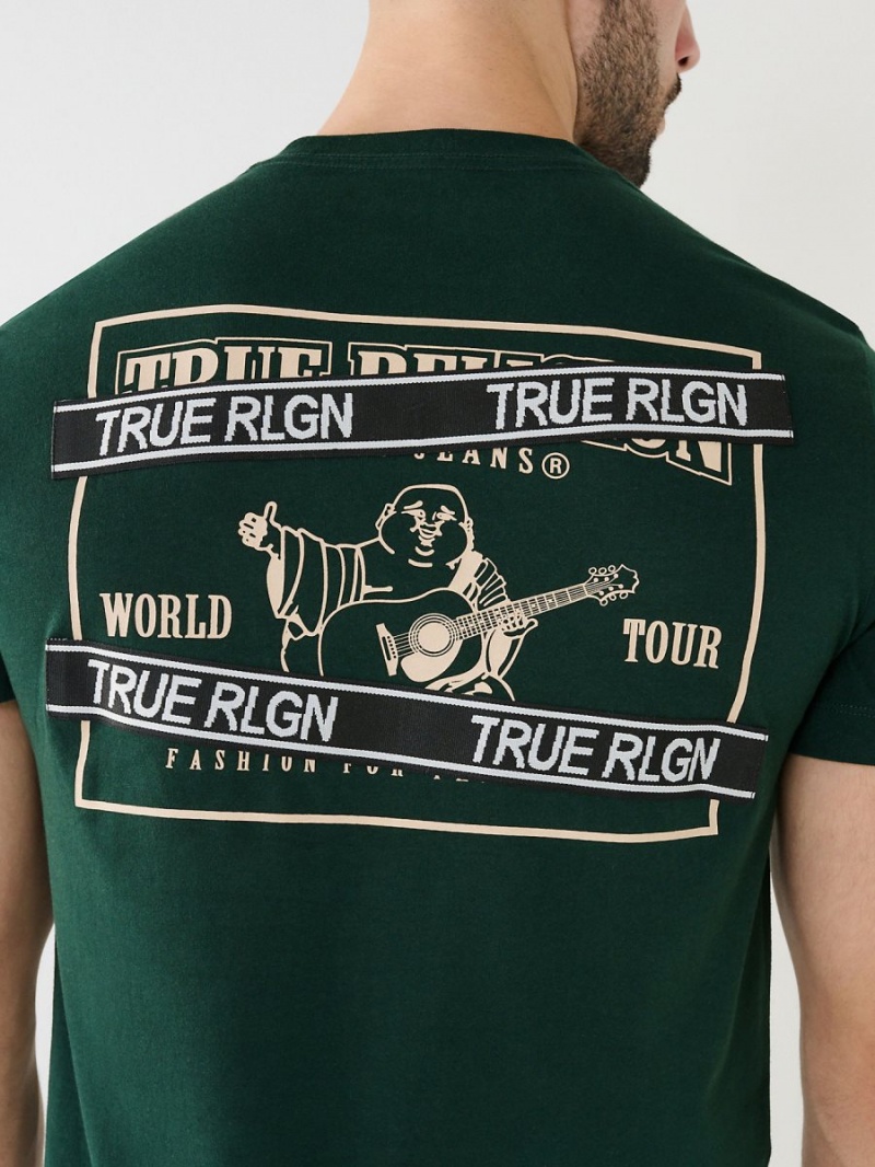 Camiseta True Religion Buddha Logo Rlgn Tape Verde Menta Verde | 16RLZDOXG