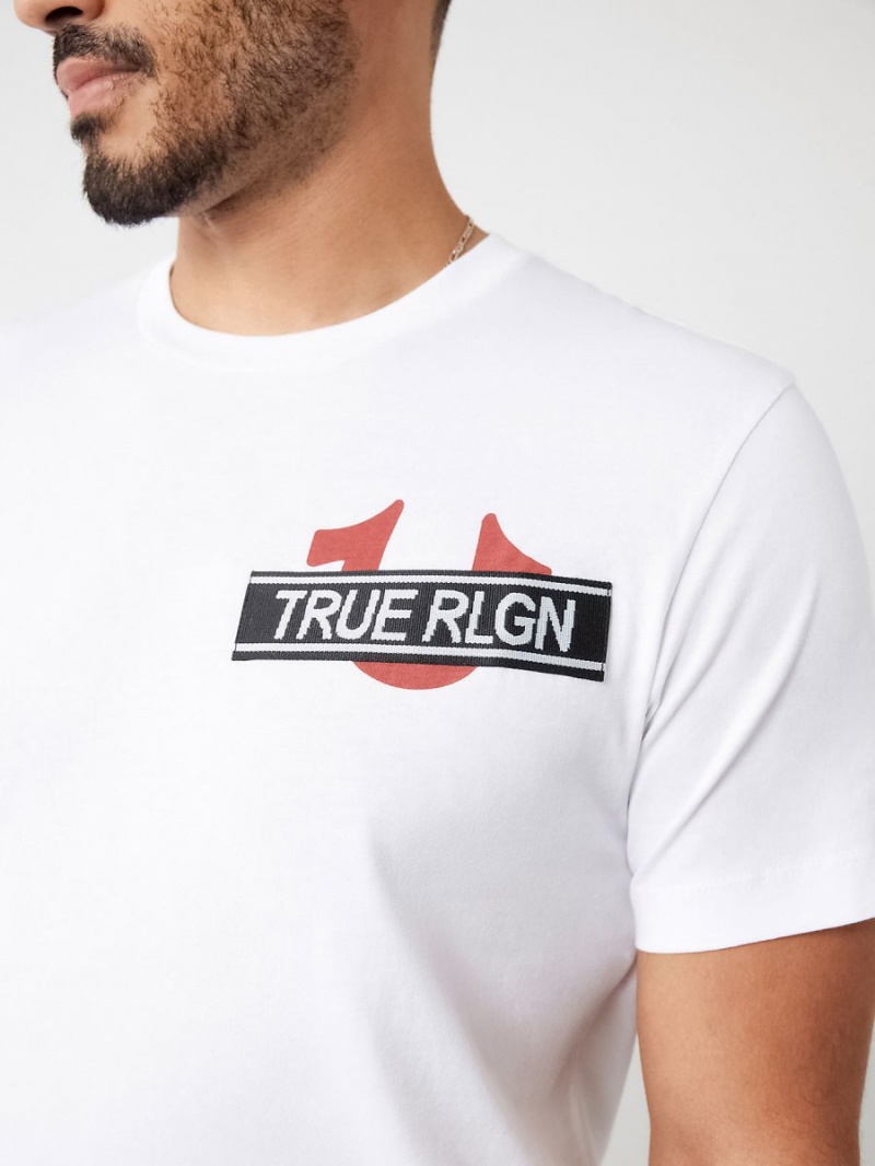 Camiseta True Religion Buddha Logo Rlgn Tape Blancas | 53QKVUJNA