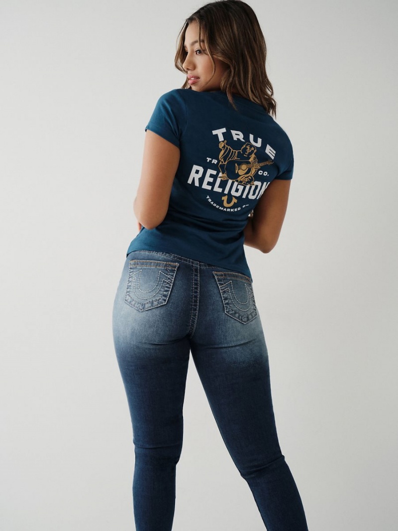 Camiseta True Religion Buddha Logo V Navy/Navy | 17XQWKFGI