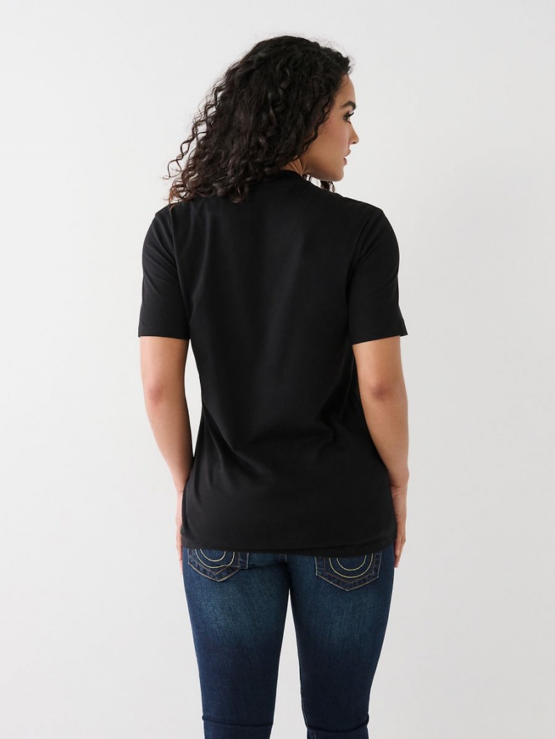 Camiseta True Religion Buddha Splatter Relaxed Negras | 87SCGPZRA