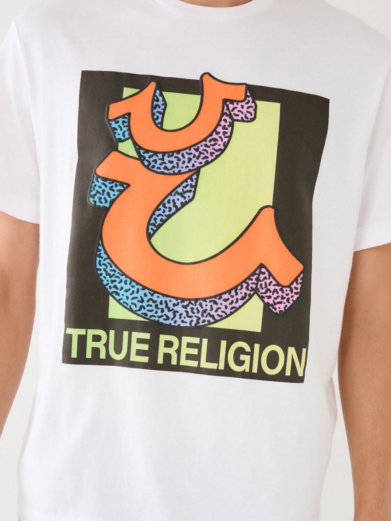 Camiseta True Religion Channel Estampadas Relaxed Blancas | 57LERNMJO