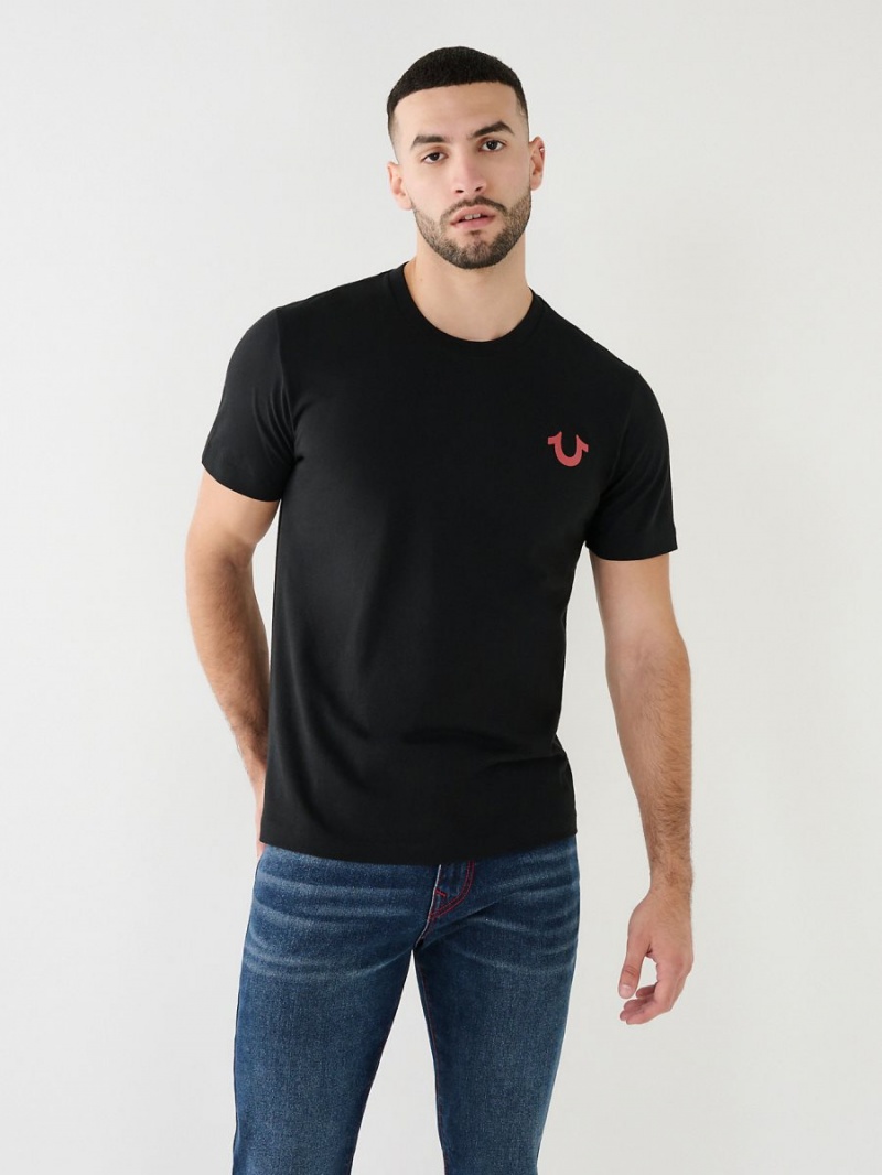 Camiseta True Religion City Buddha Logo Crew Negras | 60ONCZPHL