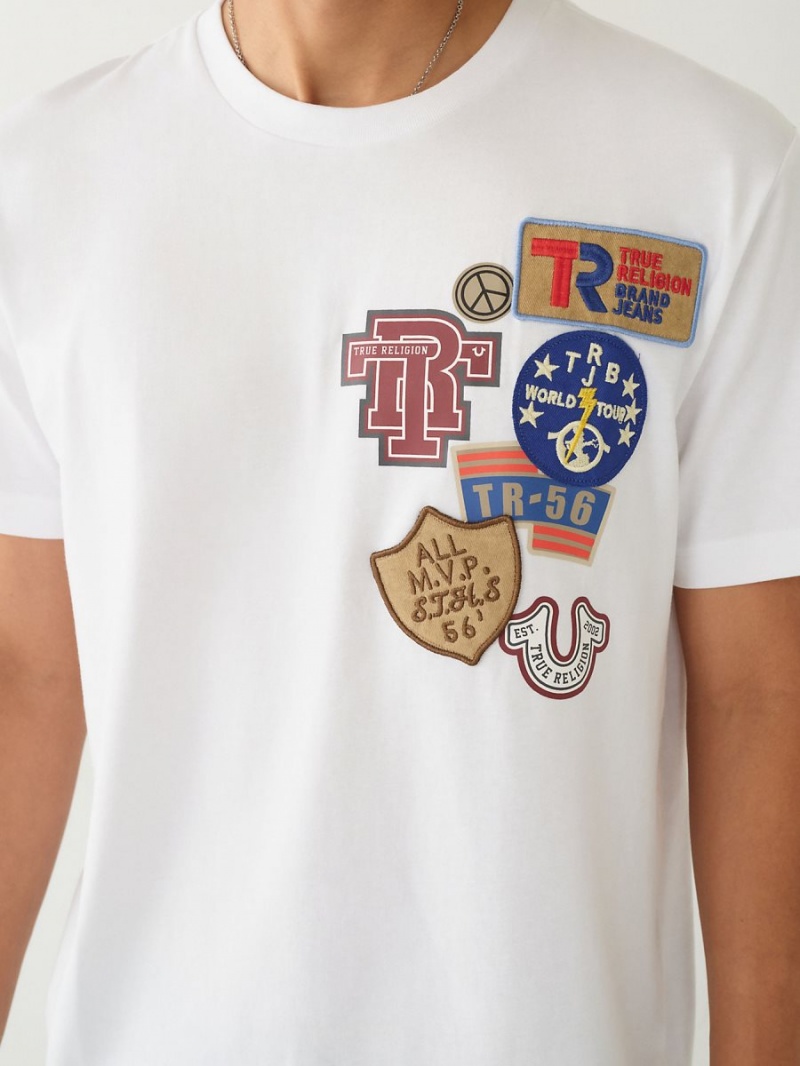 Camiseta True Religion Collegiate Patch Blancas | 80LNSDOYC