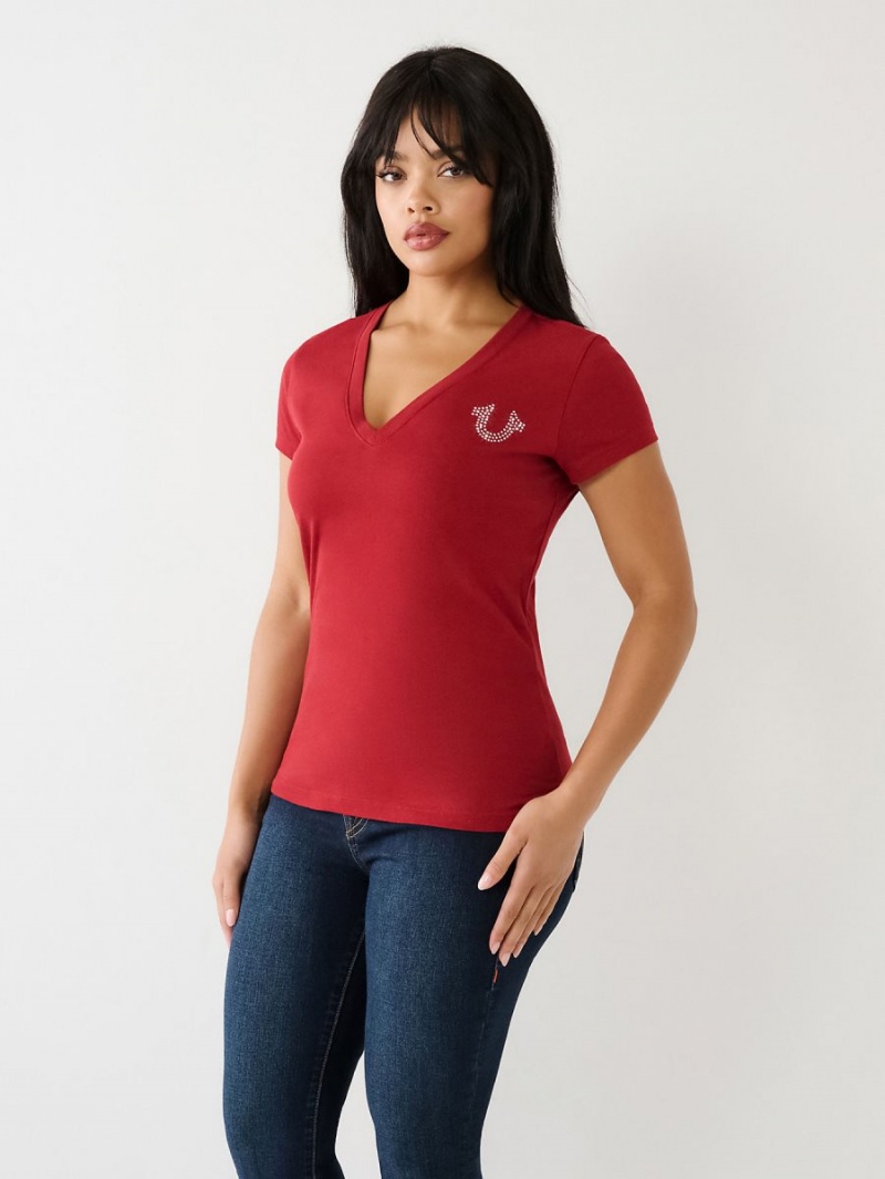 Camiseta True Religion Crystal Buddha V Rojas | 59FDSBUQH