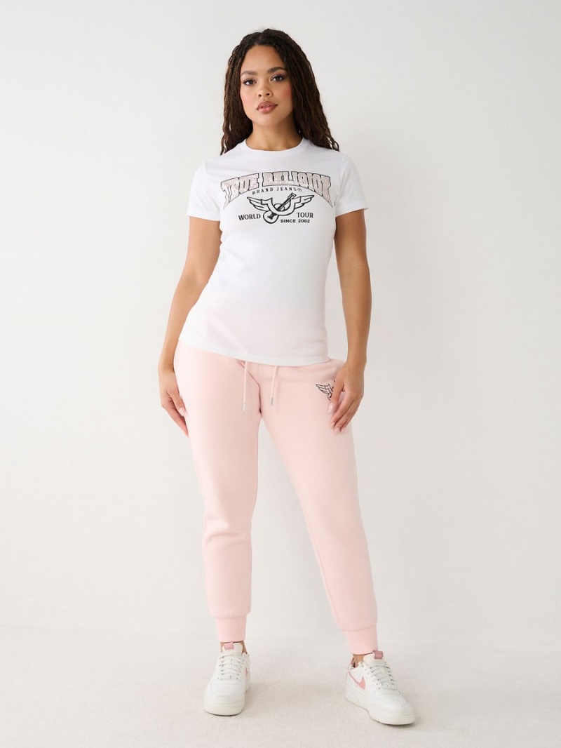 Camiseta True Religion Crystal Logo Blancas | 32YZMHTCG