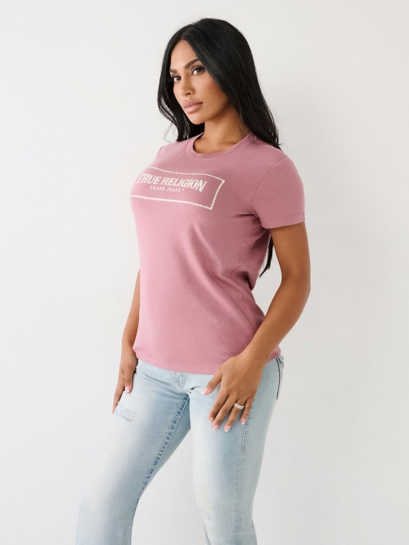 Camiseta True Religion Crystal Logo Wistful Mauve | 97YBKIUEX