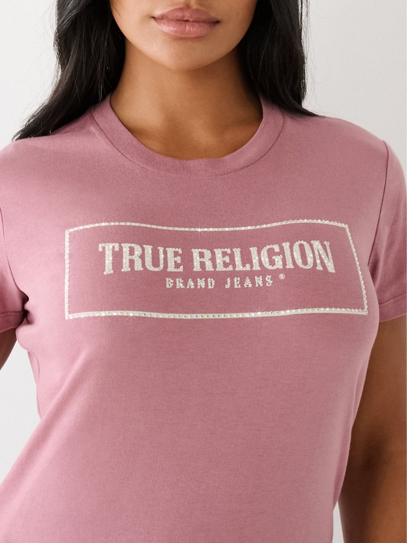 Camiseta True Religion Crystal Logo Wistful Mauve | 97YBKIUEX