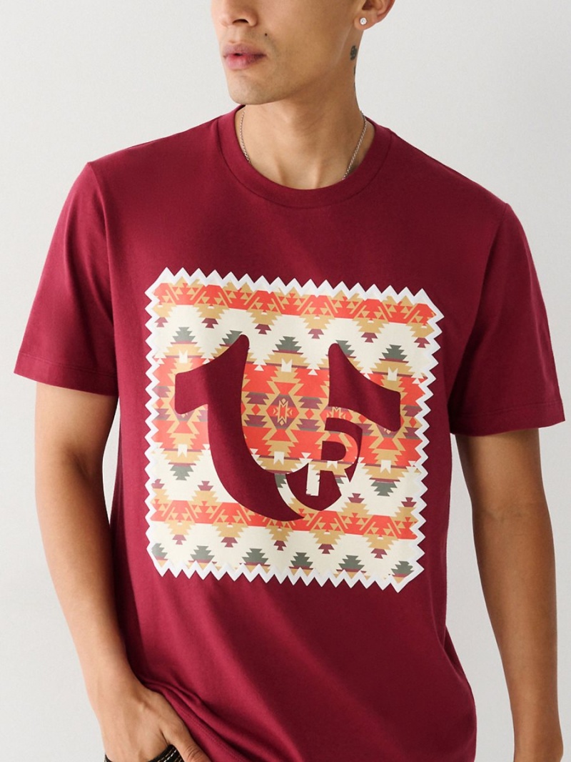 Camiseta True Religion Estampadas Logo Cranberry | 19CVBRTFP