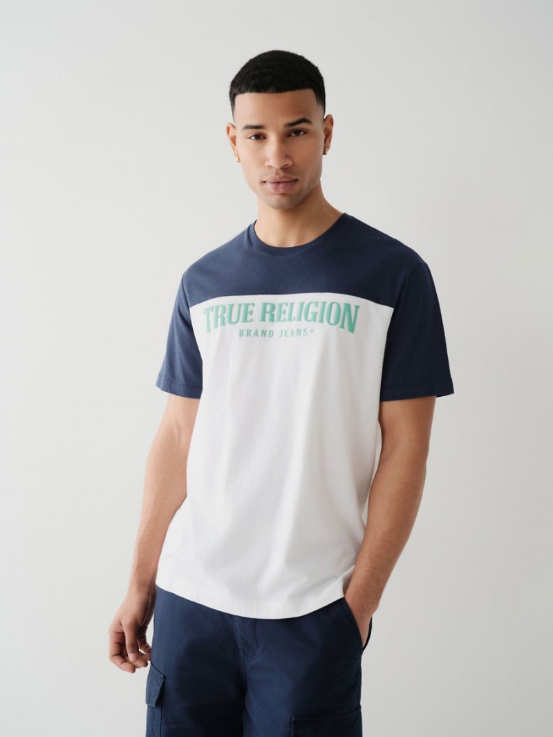 Camiseta True Religion Football Relaxed Blancas | 53YSJDIKX