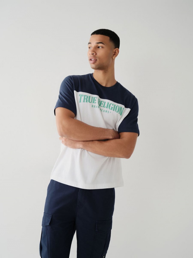 Camiseta True Religion Football Relaxed Blancas | 53YSJDIKX