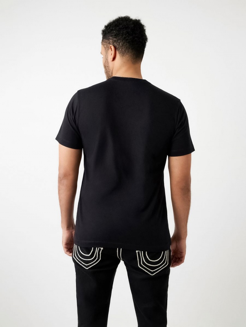 Camiseta True Religion Forro Logo Negras | 63NXKJHPD