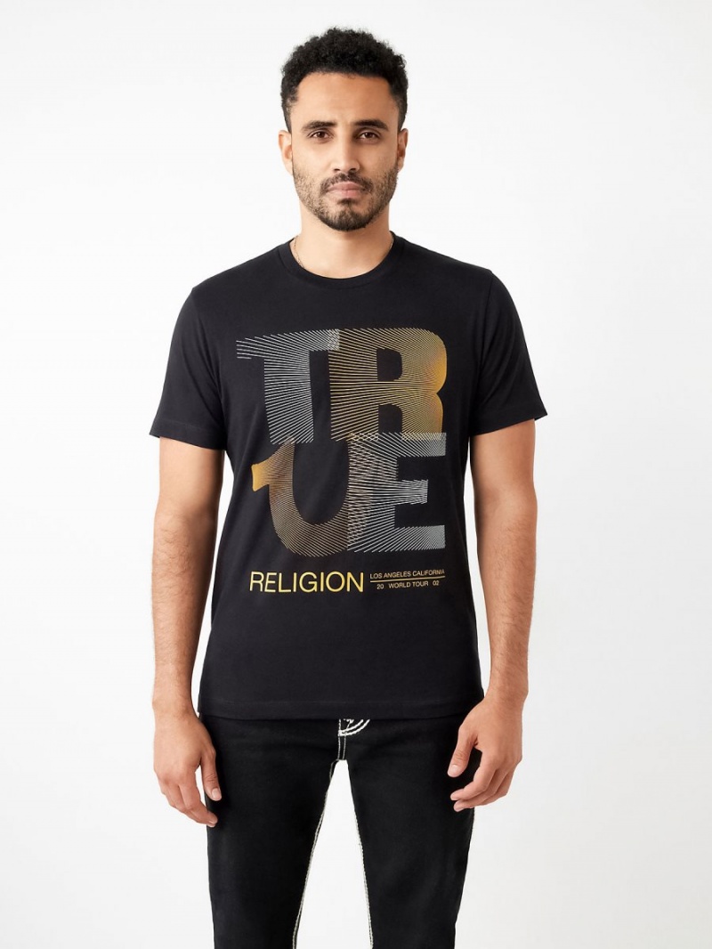 Camiseta True Religion Forro Logo Negras | 63NXKJHPD