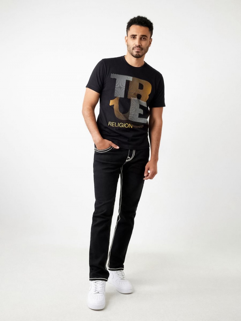 Camiseta True Religion Forro Logo Negras | 63NXKJHPD