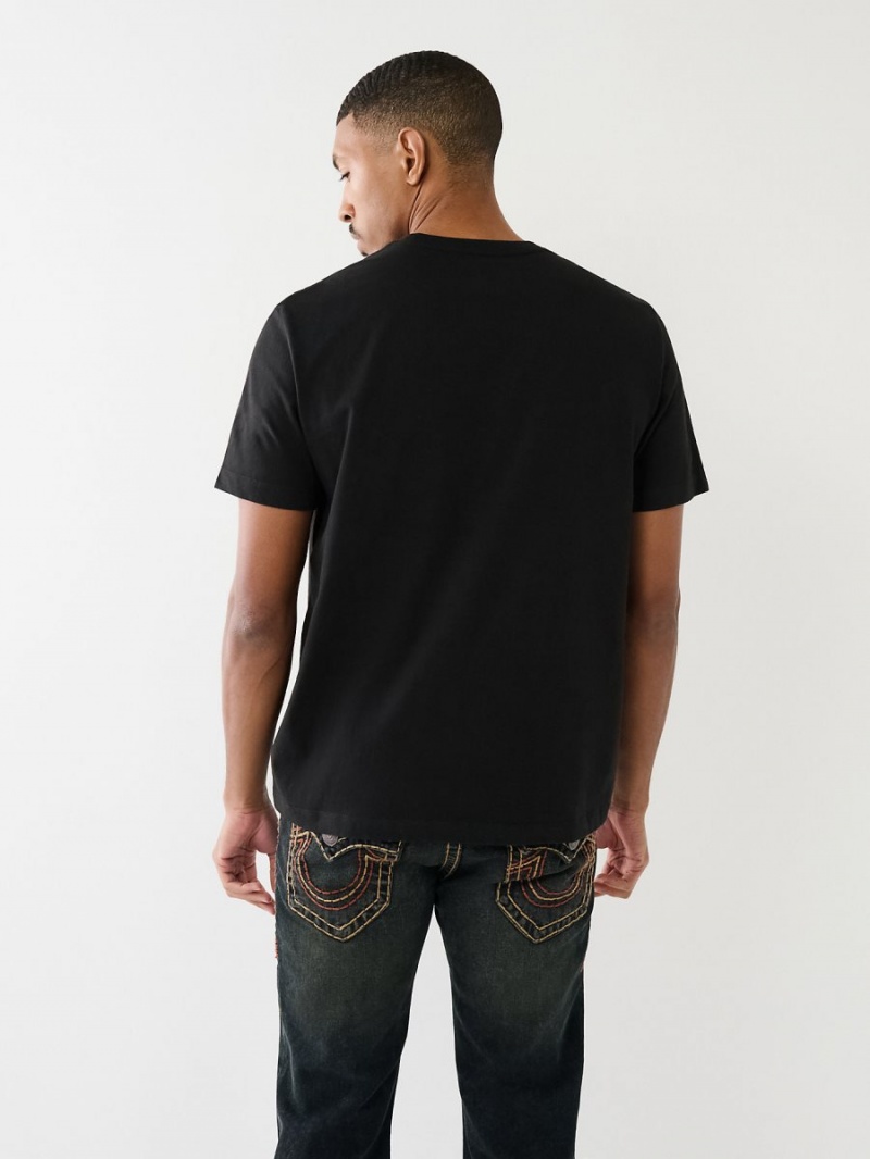 Camiseta True Religion Glow Ufo Hs Logo Negras | 53RPCASUQ