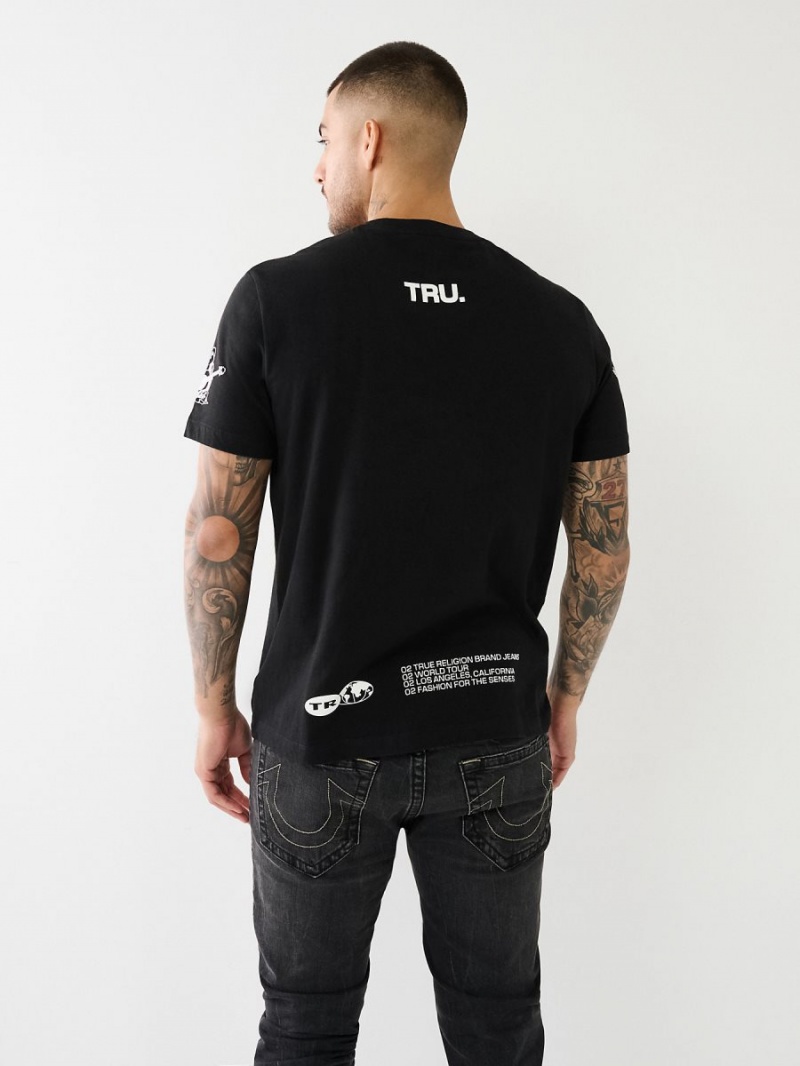 Camiseta True Religion High Density Logo Negras | 25GNMSCYB