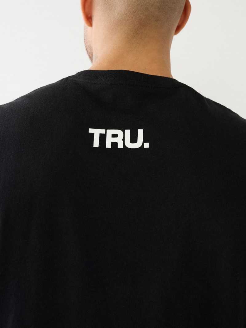 Camiseta True Religion High Density Logo Negras | 25GNMSCYB