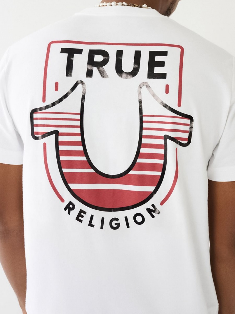 Camiseta True Religion Horseshoe Logo Crew Neck Blancas | 02UAJDIRS