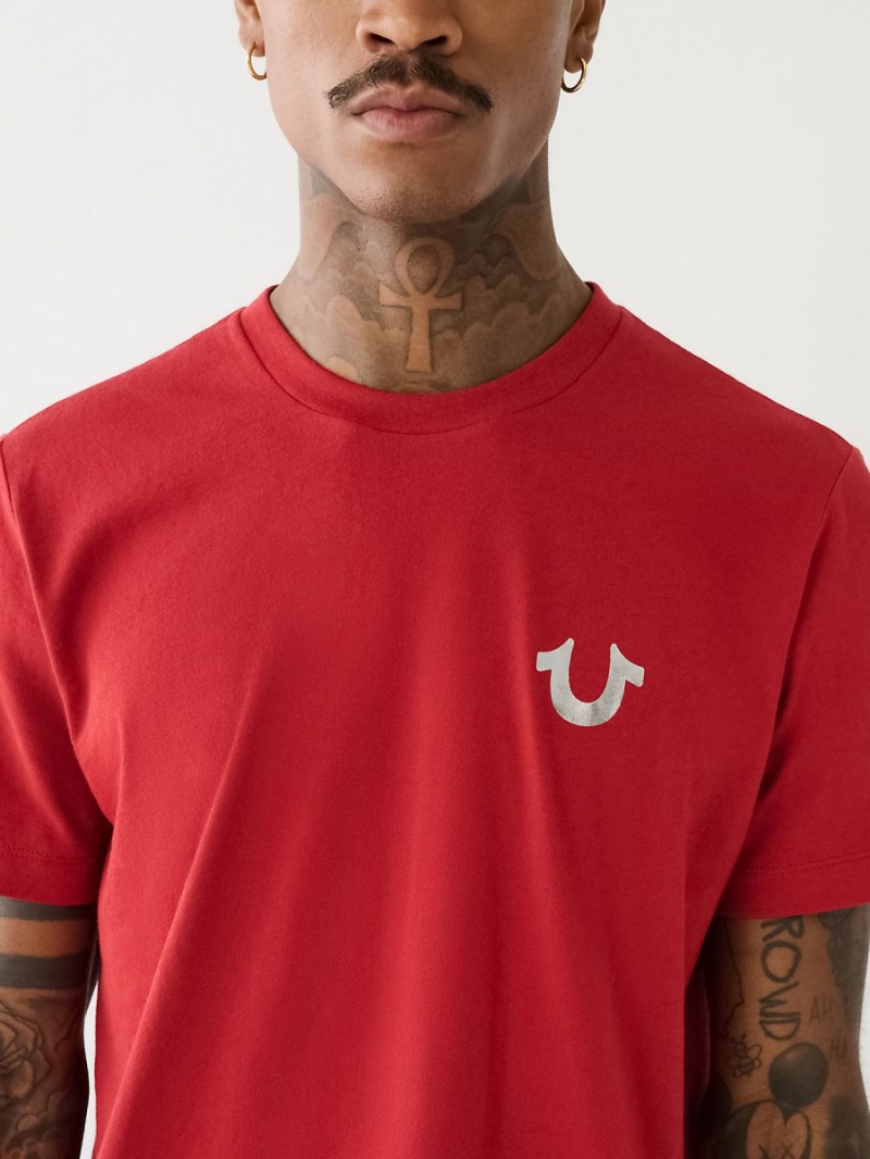 Camiseta True Religion Horseshoe Logo Crew Neck Rojas | 82VLQKZXA