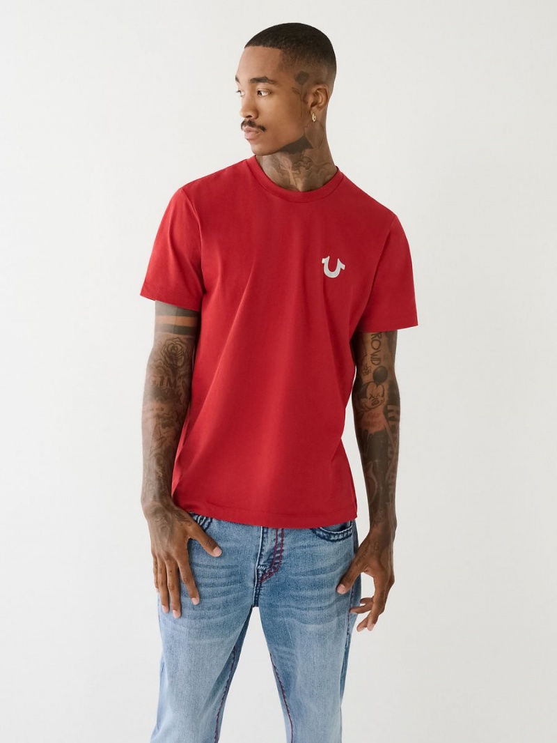 Camiseta True Religion Horseshoe Logo Crew Neck Rojas | 82VLQKZXA