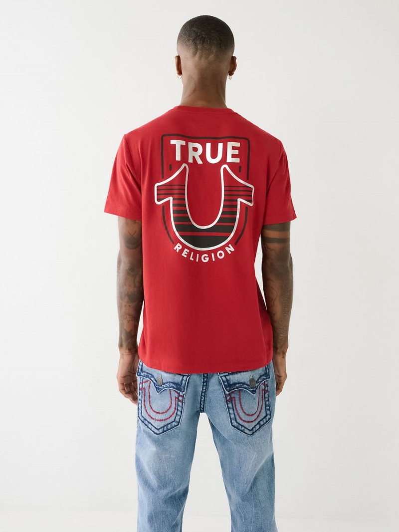 Camiseta True Religion Horseshoe Logo Crew Neck Rojas | 82VLQKZXA