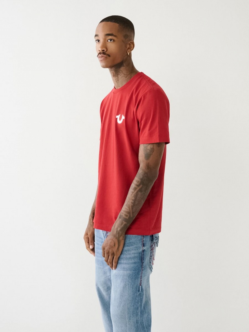 Camiseta True Religion Horseshoe Logo Crew Neck Rojas | 82VLQKZXA