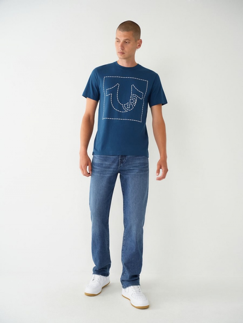 Camiseta True Religion Horseshoe Logo Navy/Navy | 13CNVXUSJ