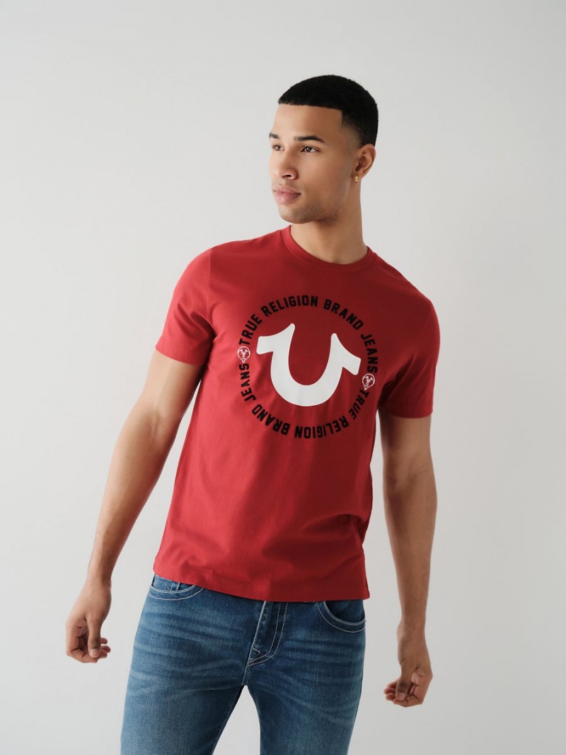 Camiseta True Religion Horseshoe Logo Rojas | 39MJQIRLH