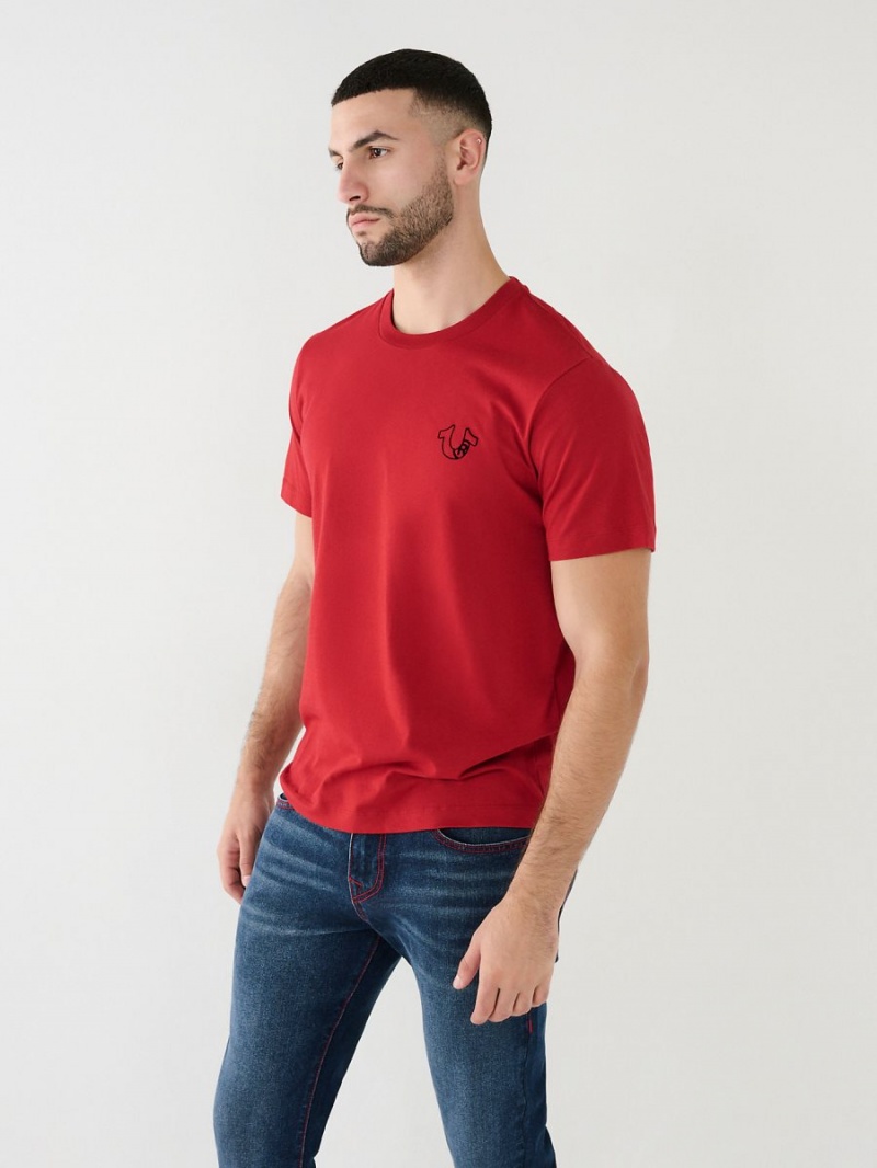 Camiseta True Religion Horseshoe Logo Rojas | 91LNOTYQS