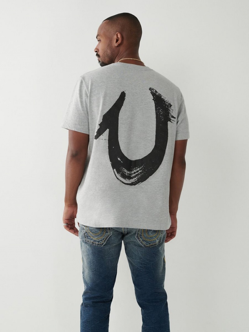 Camiseta True Religion Horseshoe Relaxed Gris | 63UCVMBYG