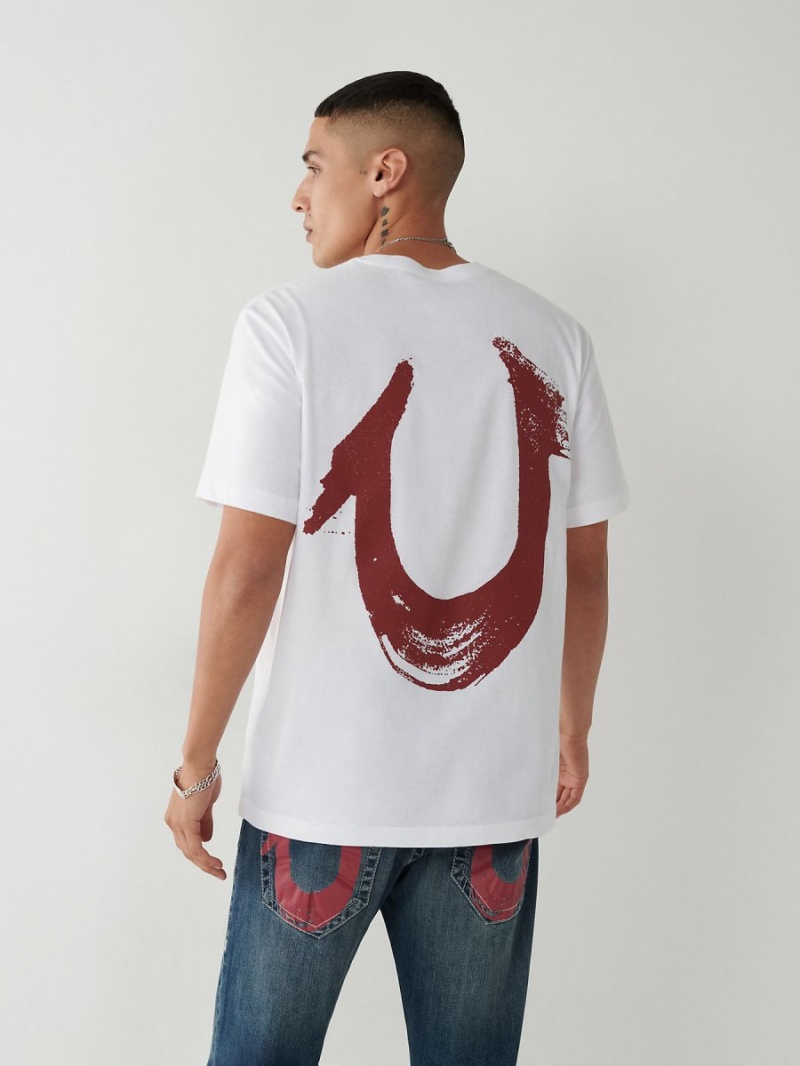 Camiseta True Religion Horseshoe Relaxed Blancas | 25LQJXAHZ