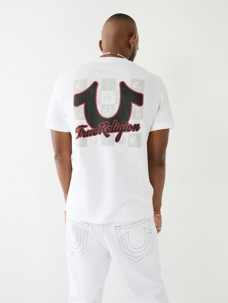 Camiseta True Religion Hs Grid Crew Blancas | 79FKQZCGI