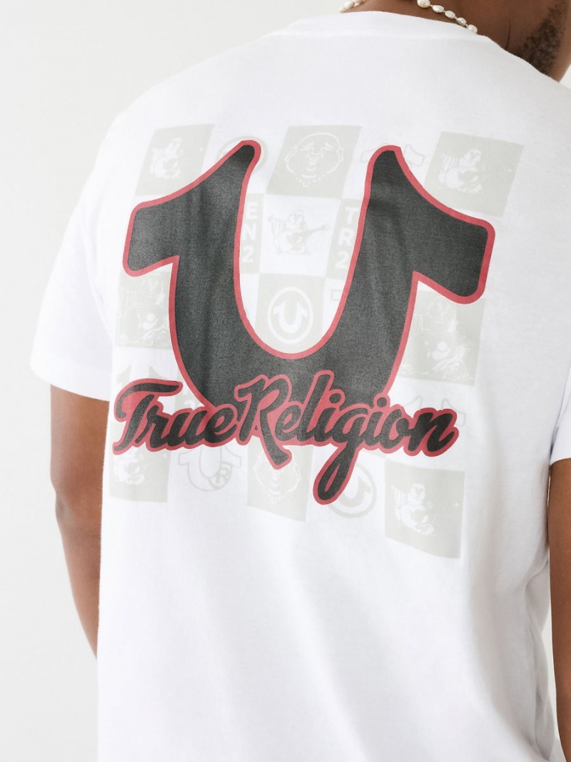 Camiseta True Religion Hs Grid Crew Blancas | 79FKQZCGI