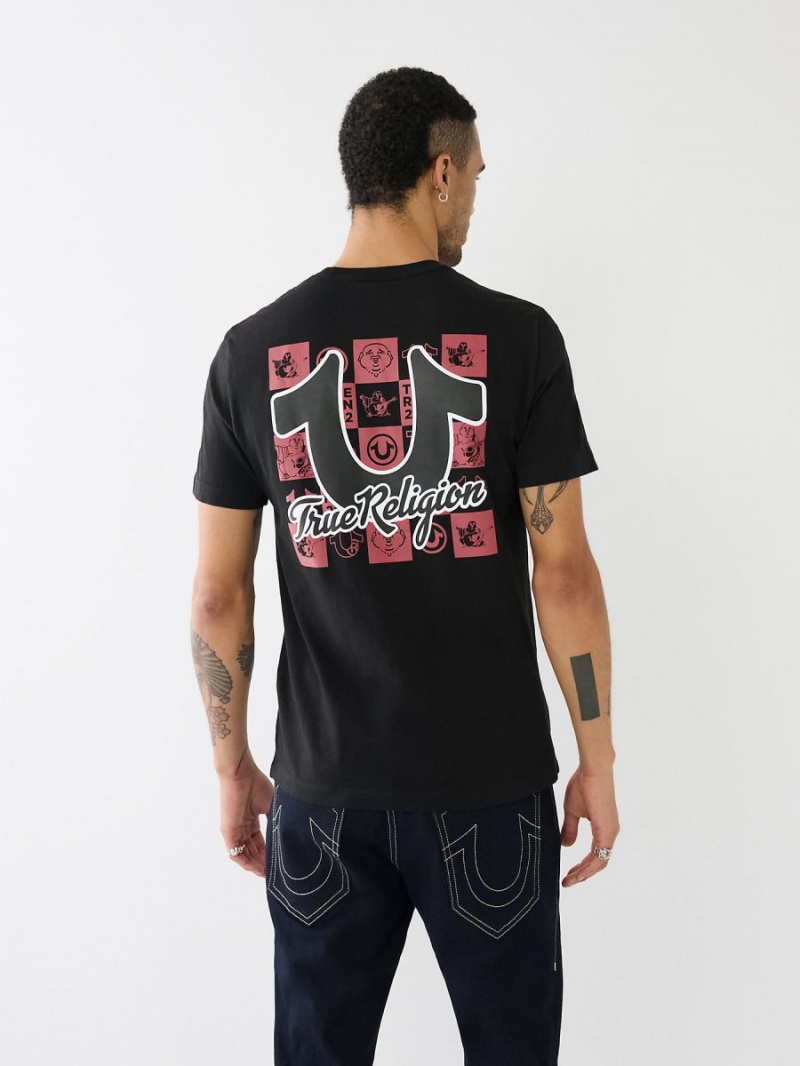 Camiseta True Religion Hs Grid Crew Negras | 98AOPKFYN