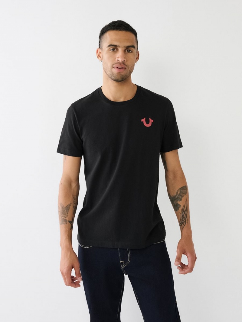 Camiseta True Religion Hs Grid Crew Negras | 98AOPKFYN