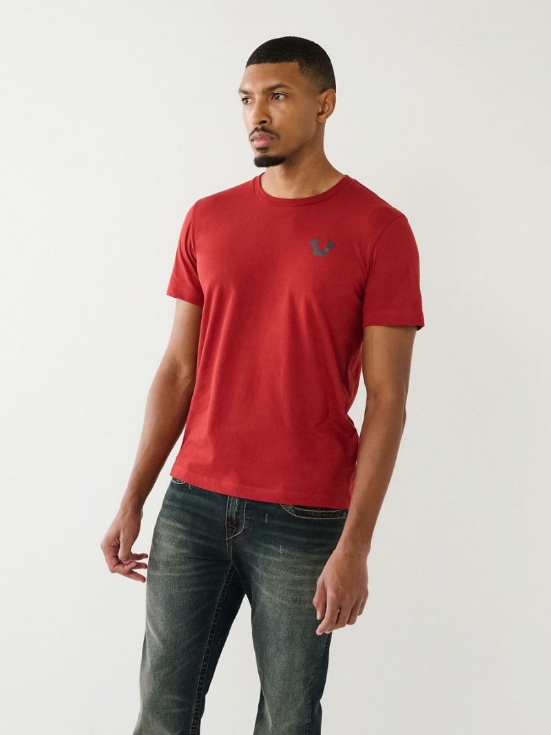 Camiseta True Religion Hs Grid Crew Rojas | 43XHJLGZR