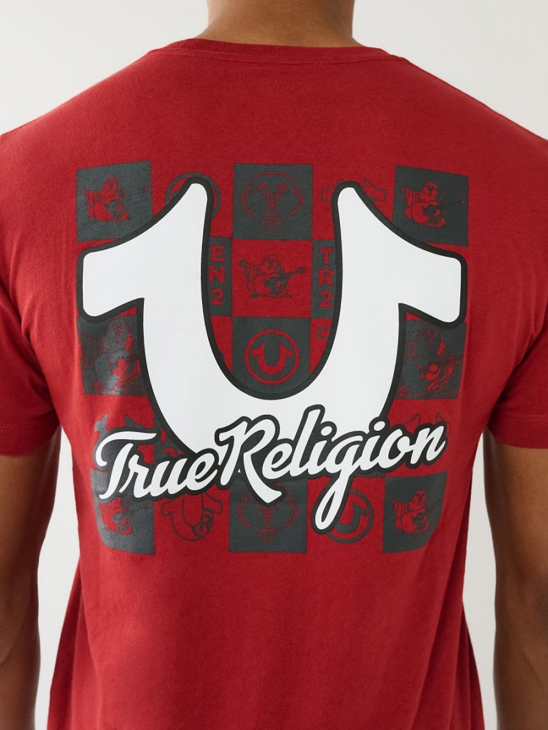 Camiseta True Religion Hs Grid Crew Rojas | 43XHJLGZR