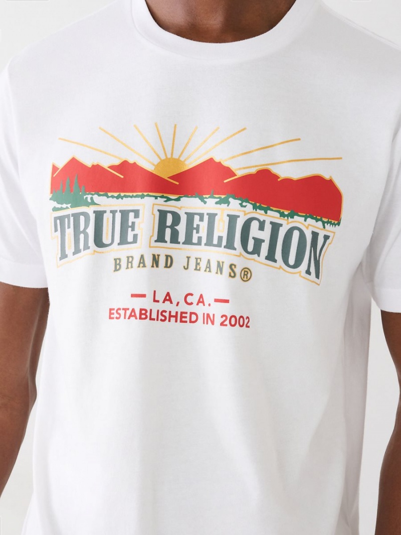 Camiseta True Religion Logo Blancas | 05VZGPJML