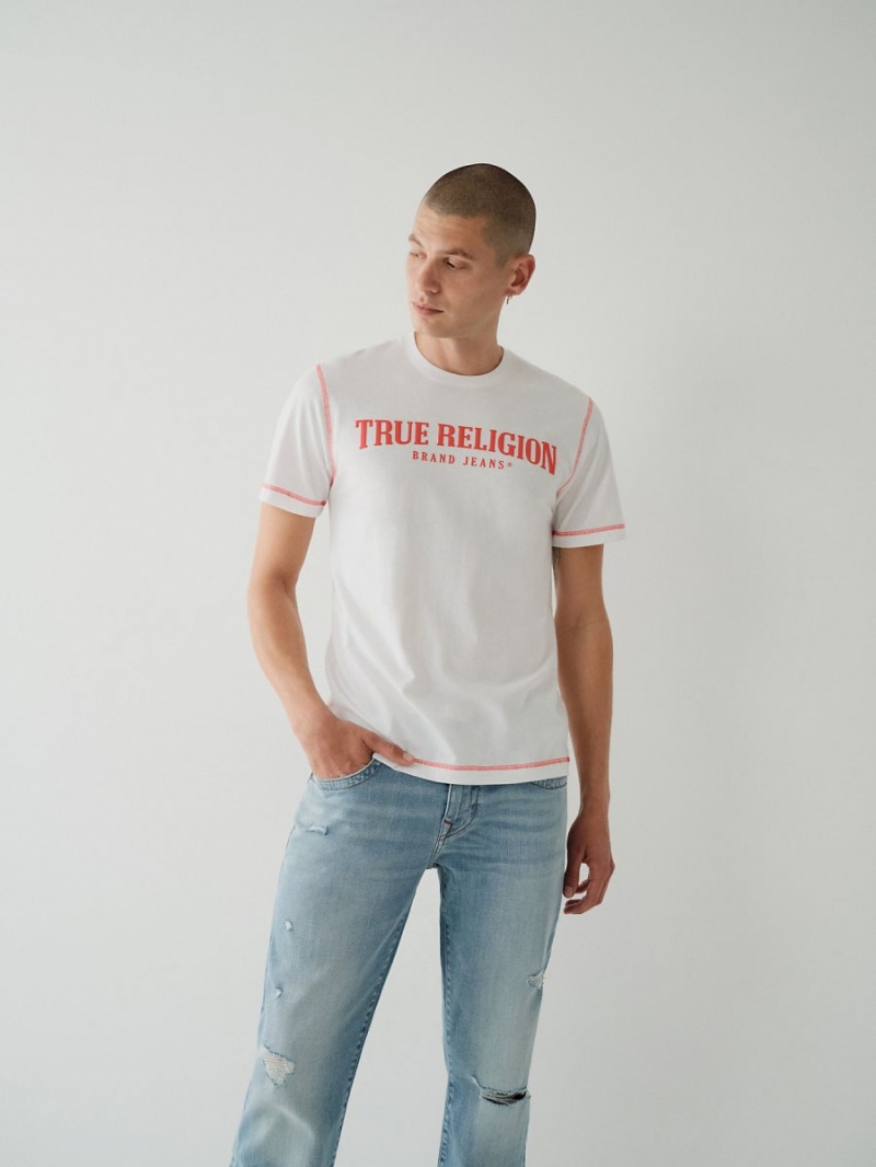 Camiseta True Religion Logo Blancas | 53AUBXFLG