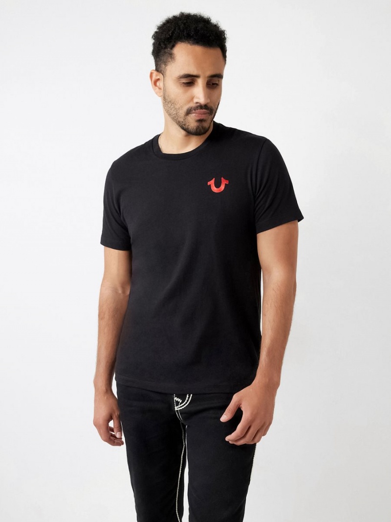 Camiseta True Religion Logo Crew Negras | 69SHEBLRG