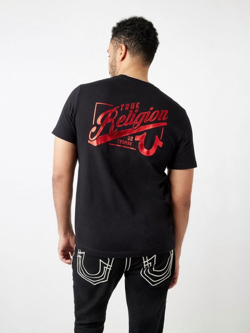 Camiseta True Religion Logo Crew Negras | 69SHEBLRG