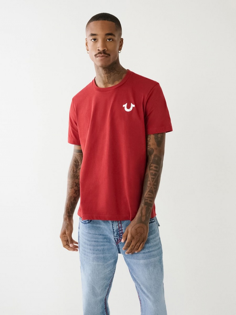 Camiseta True Religion Logo Crew Rojas | 64XDJHSUR