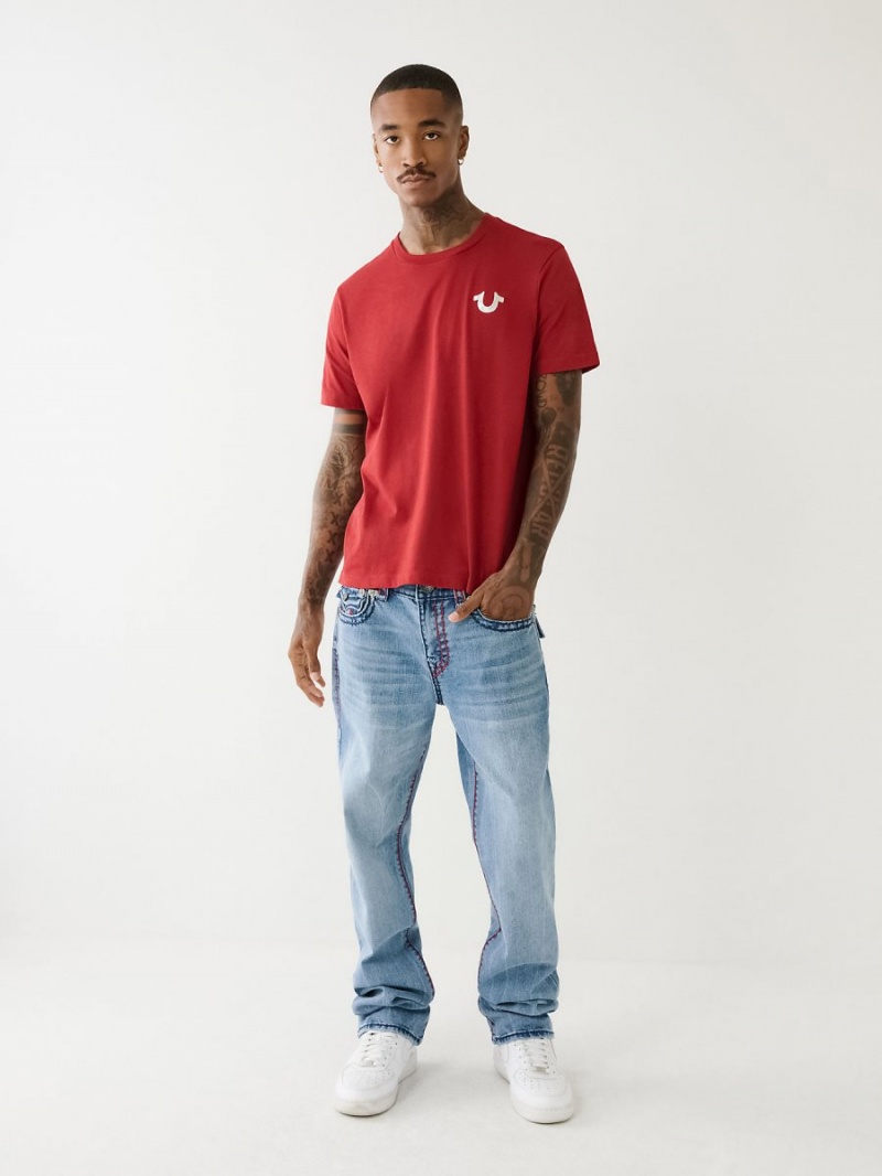 Camiseta True Religion Logo Crew Rojas | 64XDJHSUR