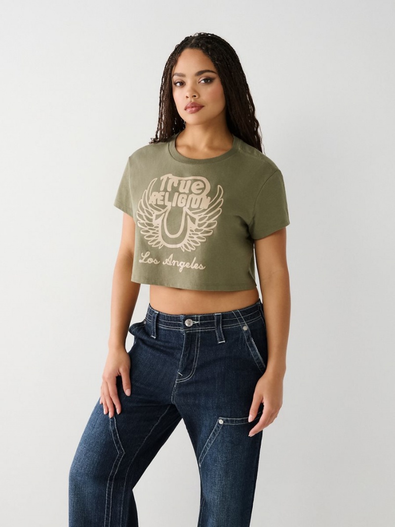 Camiseta True Religion Logo Crop Kalamata | 70GSVTCEN