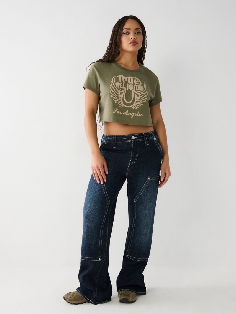 Camiseta True Religion Logo Crop Kalamata | 70GSVTCEN