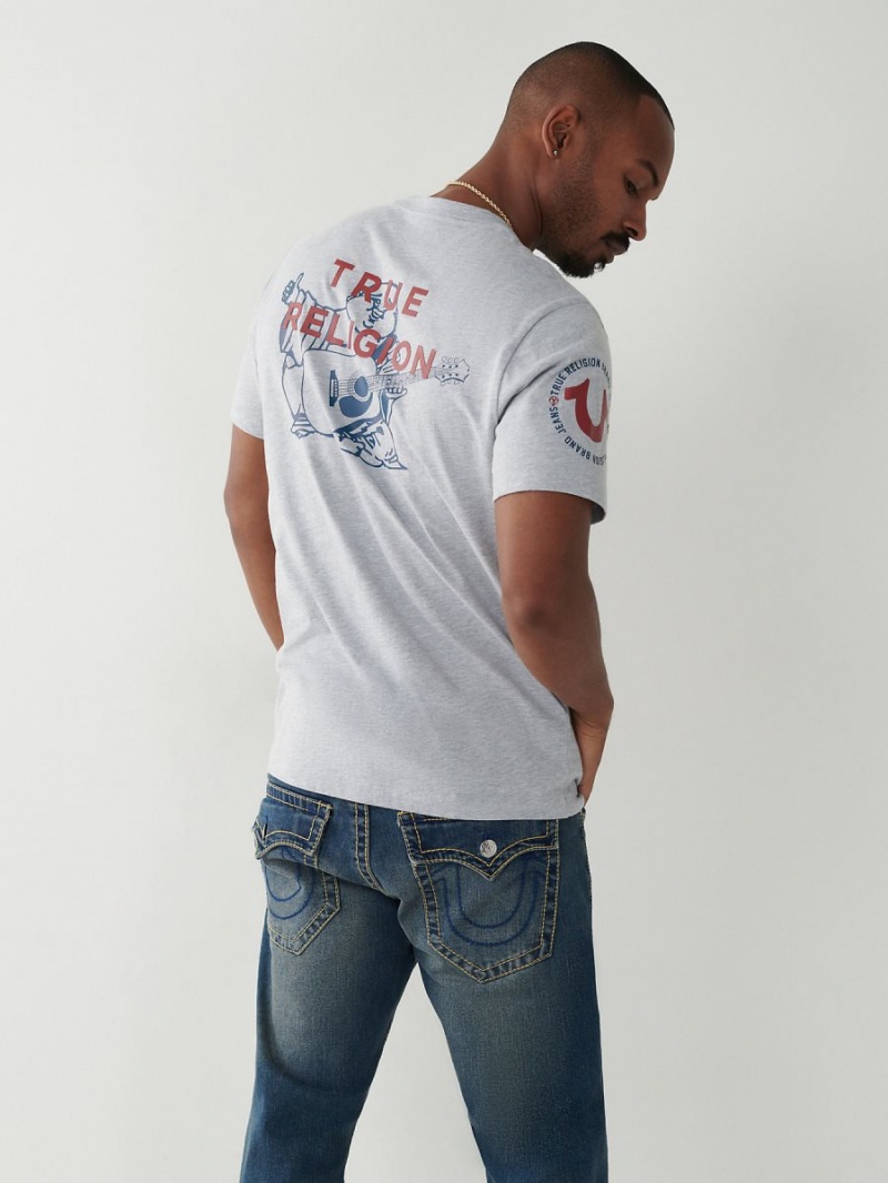 Camiseta True Religion Logo Gris | 76LSZIMOD