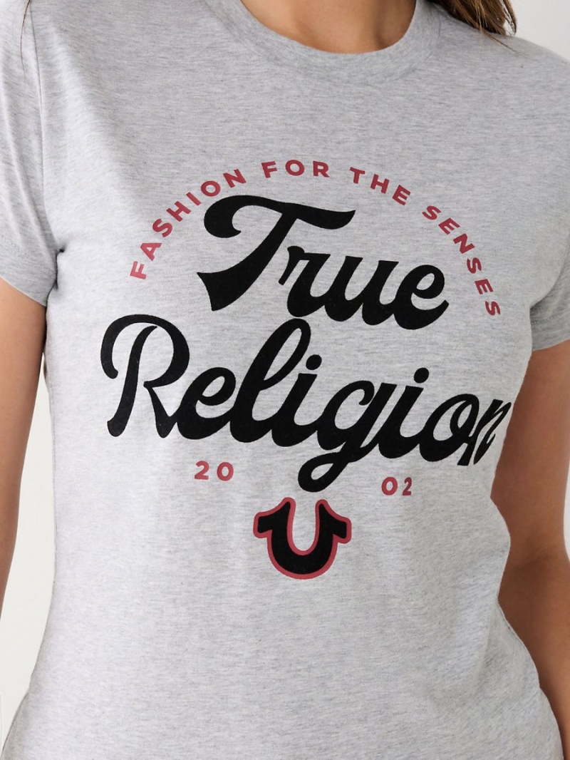 Camiseta True Religion Logo Gris | 87LYHOUIK