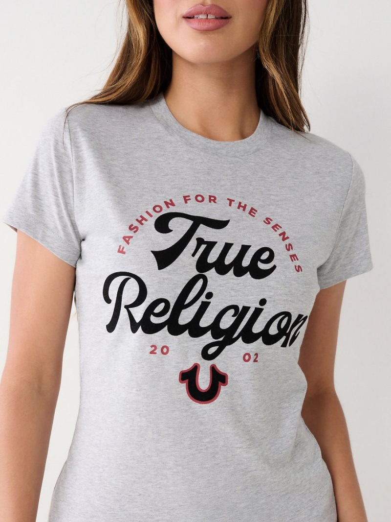 Camiseta True Religion Logo Gris | 87LYHOUIK